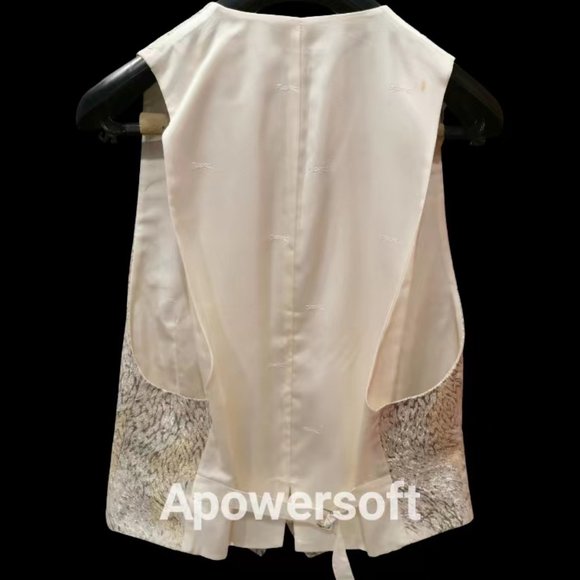 Extraordinarily Rare and Valuable VTG Ivory Pure Silk Vest by KENZO COLLECTION - Picture 7 of 8